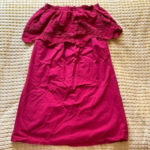 off the shoulder flower detailed xs dress womens